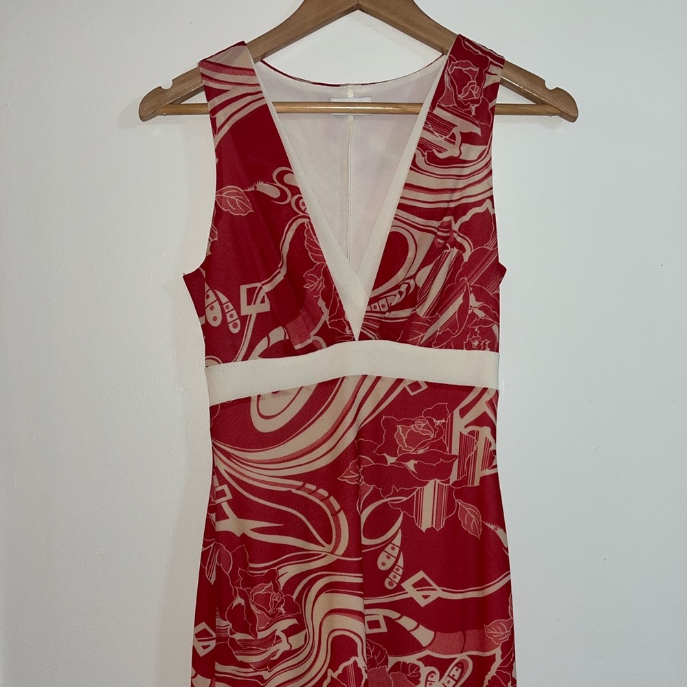 Charlotte Russe Red and White Asymmetrical Sundress